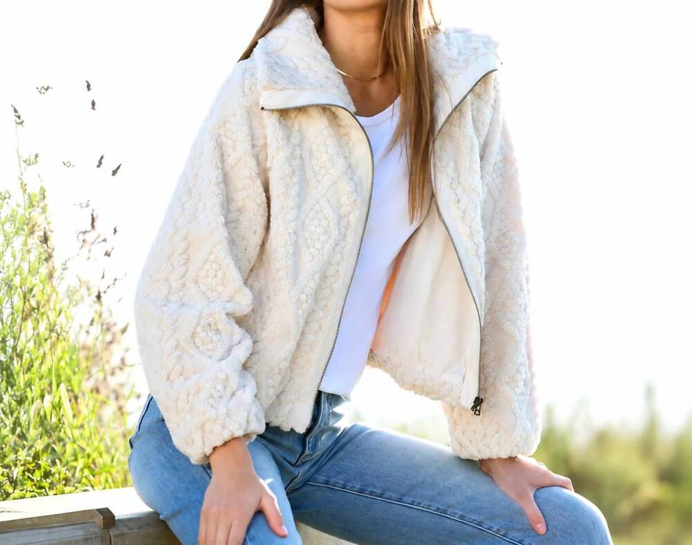 NEW DYLAN so cozy cable lined jacket in natural